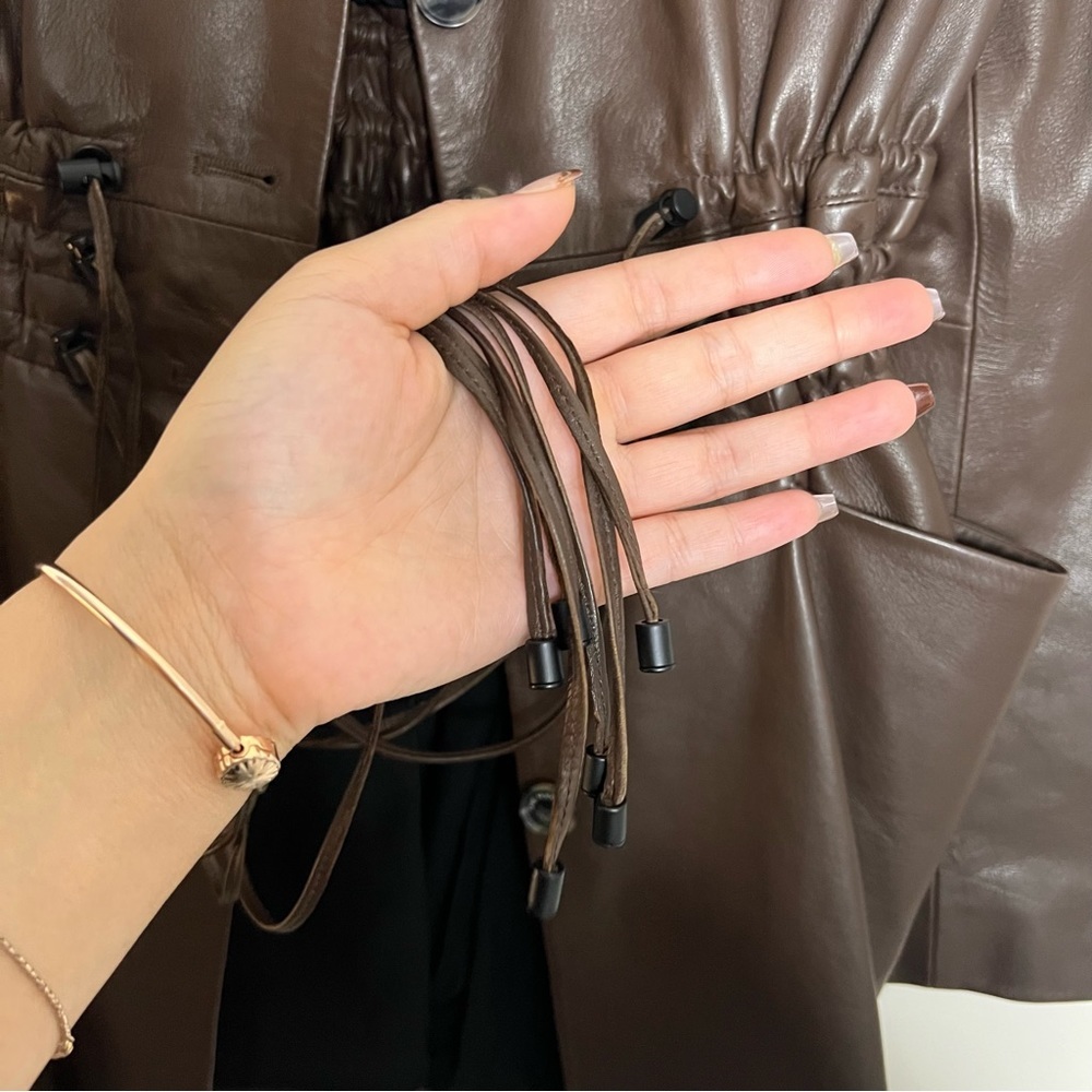 The Mannei Irbid leather blazer in brown size 38 (US 6) - Picture 5 of 15